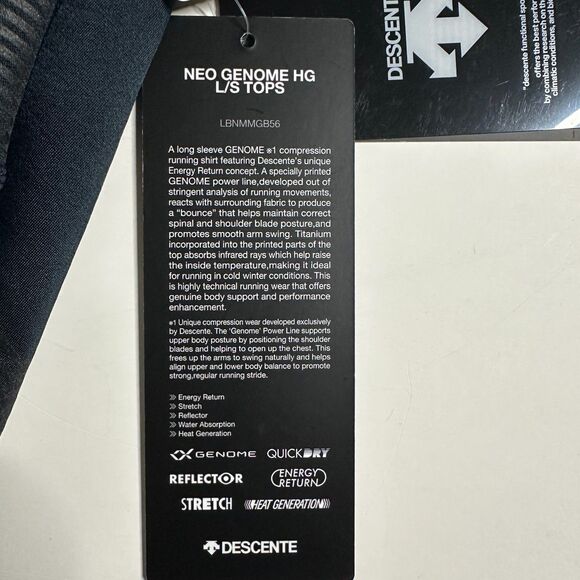 DESCENTE Neo Genome HG L/S Compression Running Shirt Mens L NWT - Picture 10 of 12